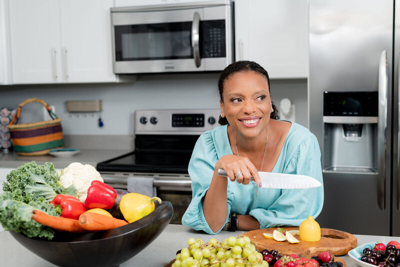Certified Food For Life coach, Gwen Fields, teaches plant-based cooking classes and workshops.