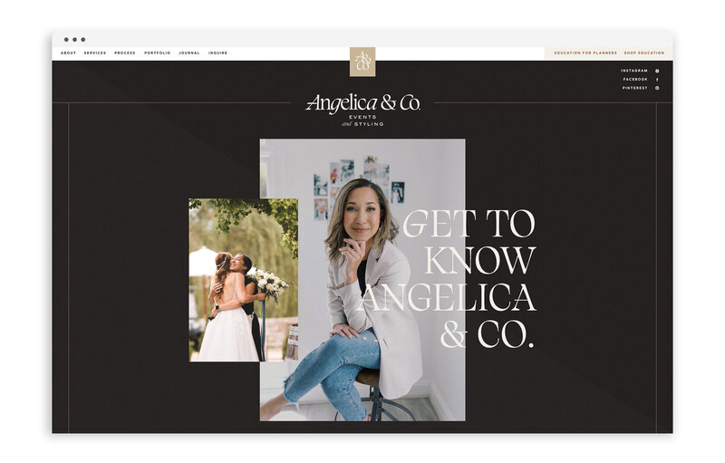 Angelica & Co Events and Styling - Custom Brand and Showit Web Website Design Designs Designer Designers Template Templates by With Grace and Gold - 1