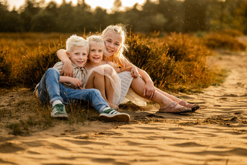 Exclusief 4-luik kunstwerk van een gezinsshoot in Herperduin.