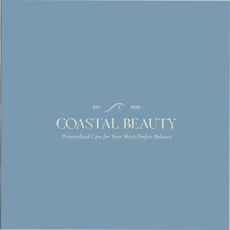 Coastal skincare brand logo mockup