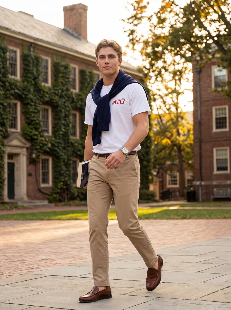 Brother wearing OMG Watch Co on campus