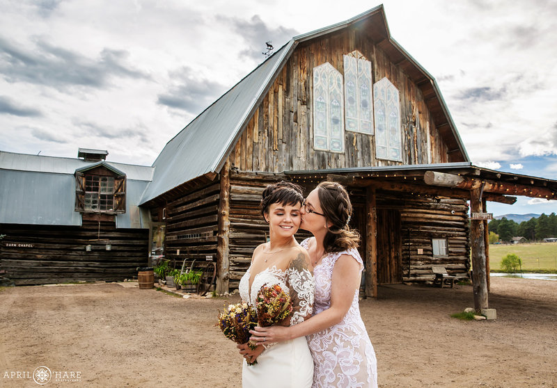 Two Brides at the Barn in Evergreen Colorado