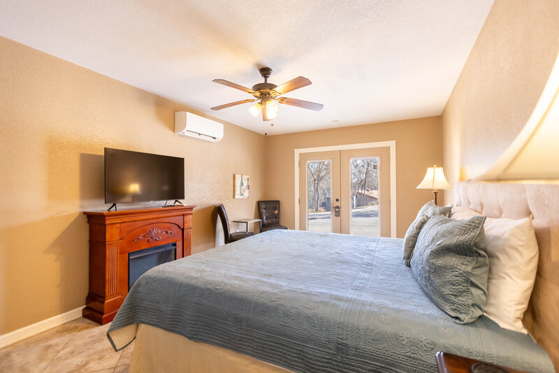 Bedroom in hotel suite in wimberley texas