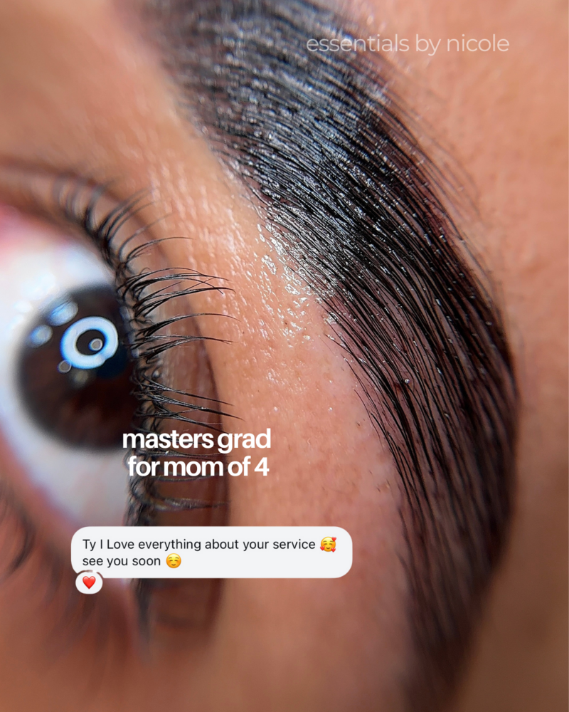 expert brow lamination, brow tinting, and brow waxing at Essentials by Nicole in West Springfield MA