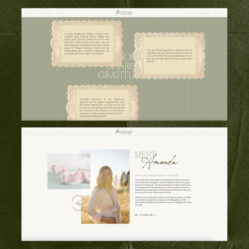 Websites for doulas, branding for doulas