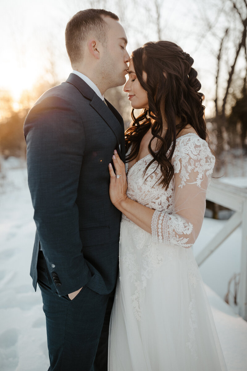 bride and groom at elopement in Washington
