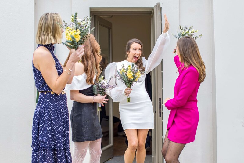 Bride with friends