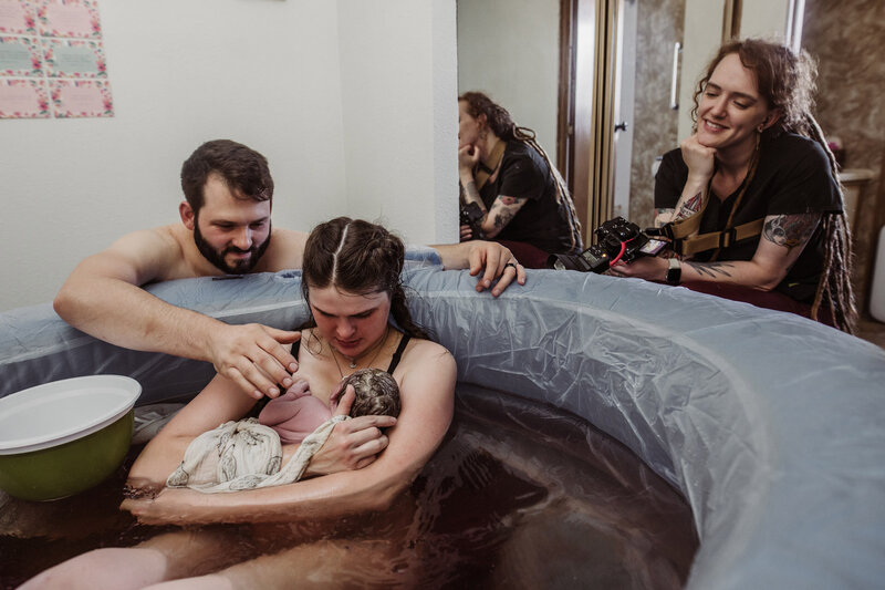Natalie Broders at a home birth