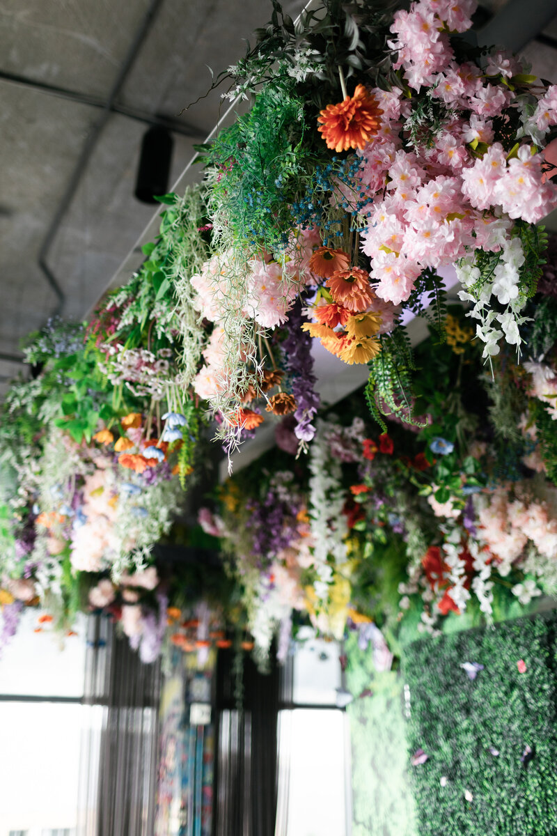 floral installation at intimate wedding venue in dc