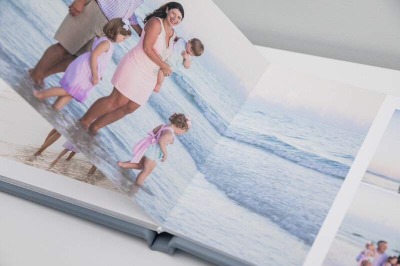 The inside of a photo album
