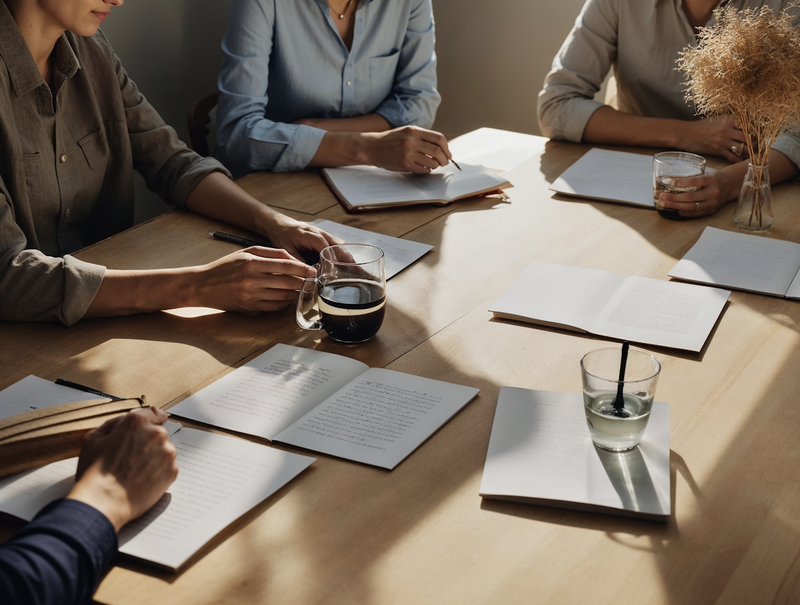 Bryony Williams in dark blue dress