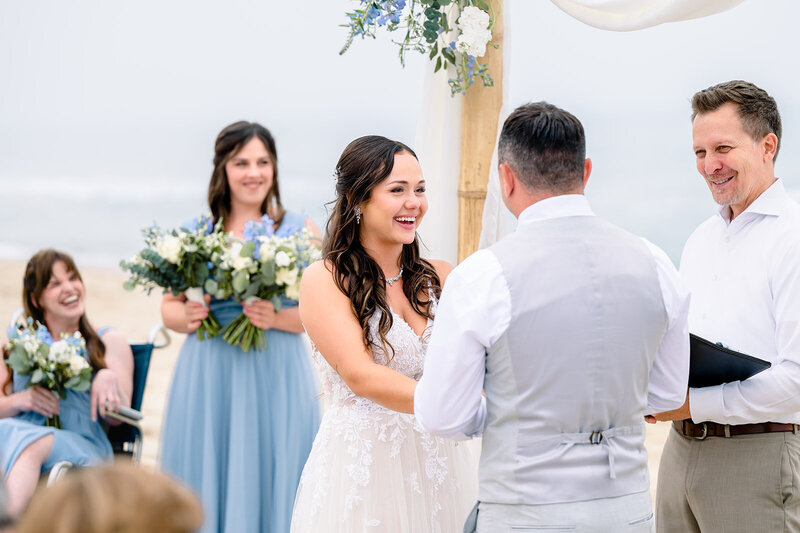 wedding ceremony on the beach  in Southern Shores, NC