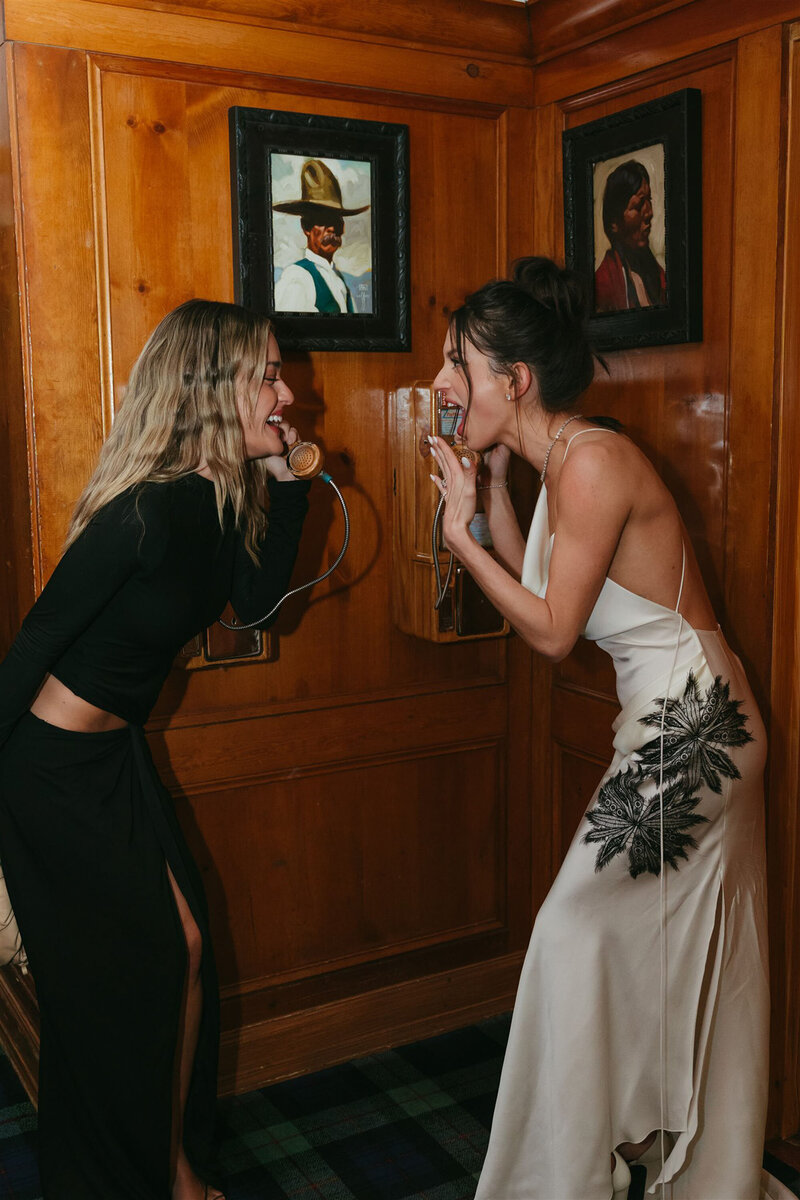 Caribou Club Aspen Wedding – Formal black-tie wedding dinner with moody lighting and candlelit elegance