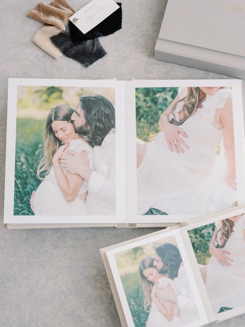open-cream-linen-album-with-grandparent-album