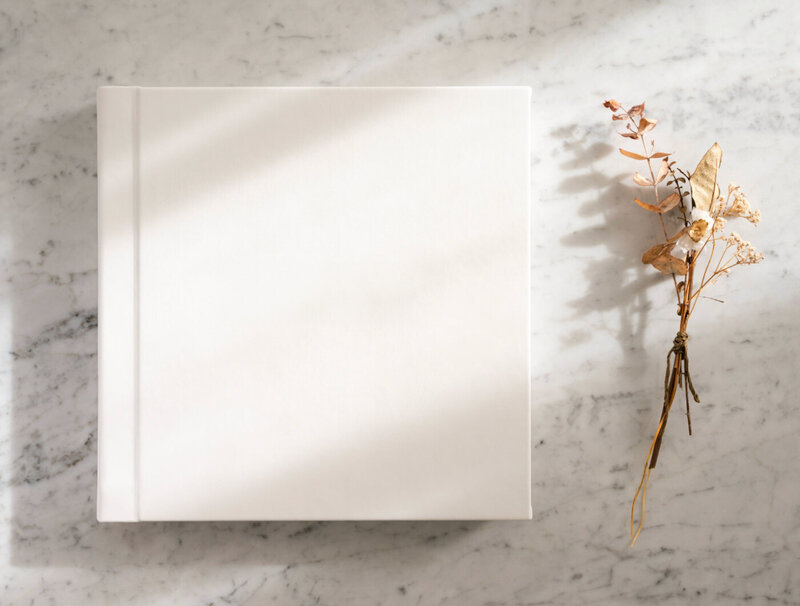 white fine art photo album custom designed 