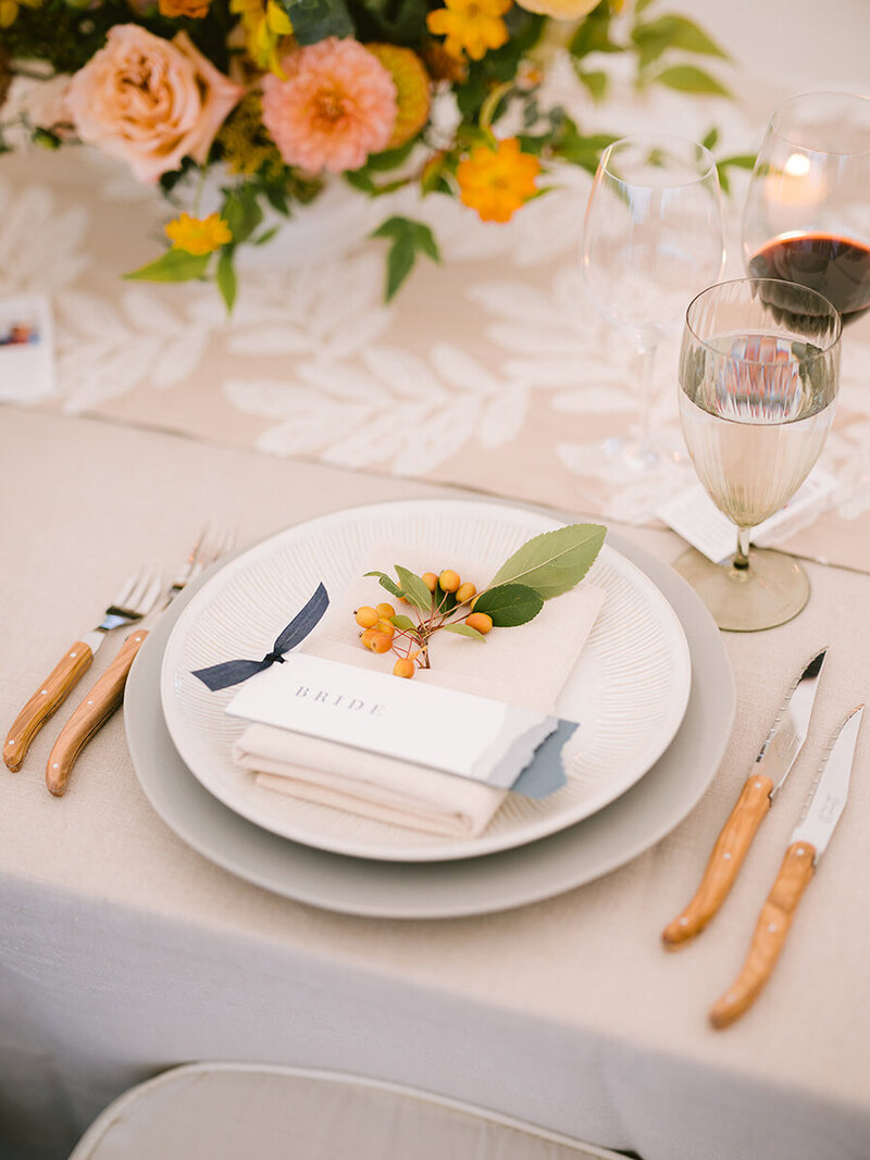 Colorado Mountain Ranch Wedding Placecard menu