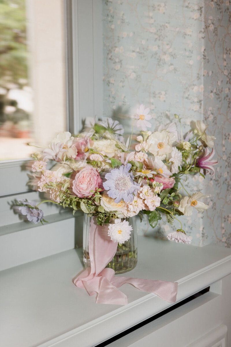 a colored bridal bouquet