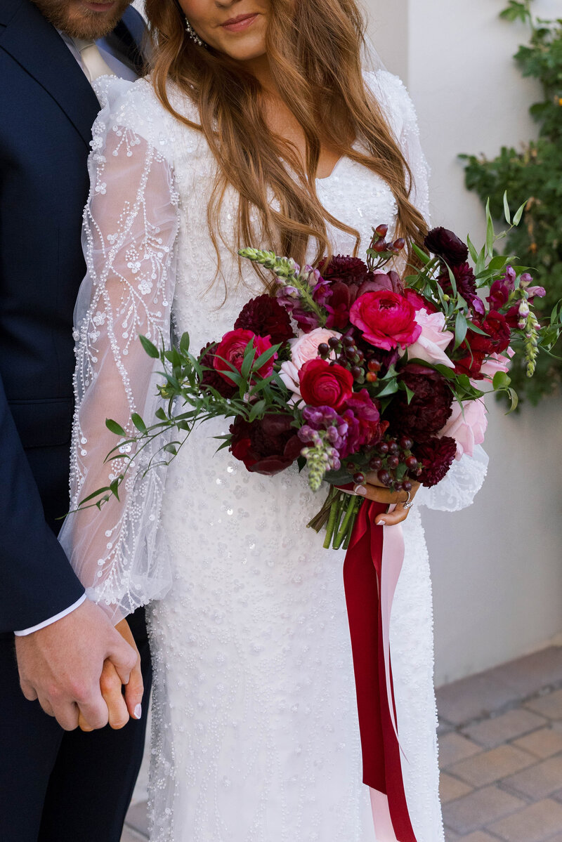 burgundy wedding bouquet for utah bride