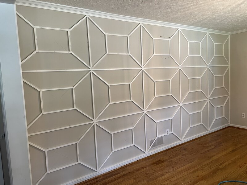 custom feature wall with trim