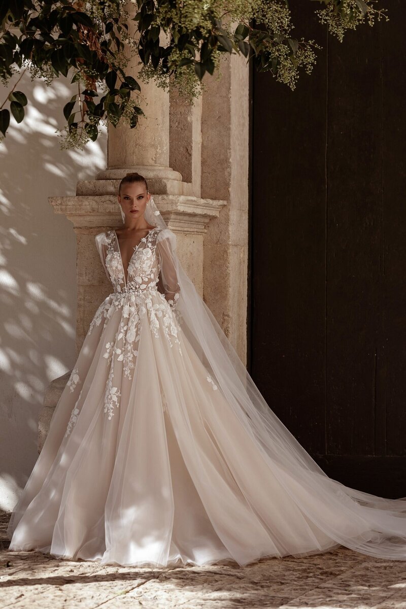 cleveland formal dress shops ASHLEYlauren 11904 Strapless Beaded Gown with Corset Bodice main image 0