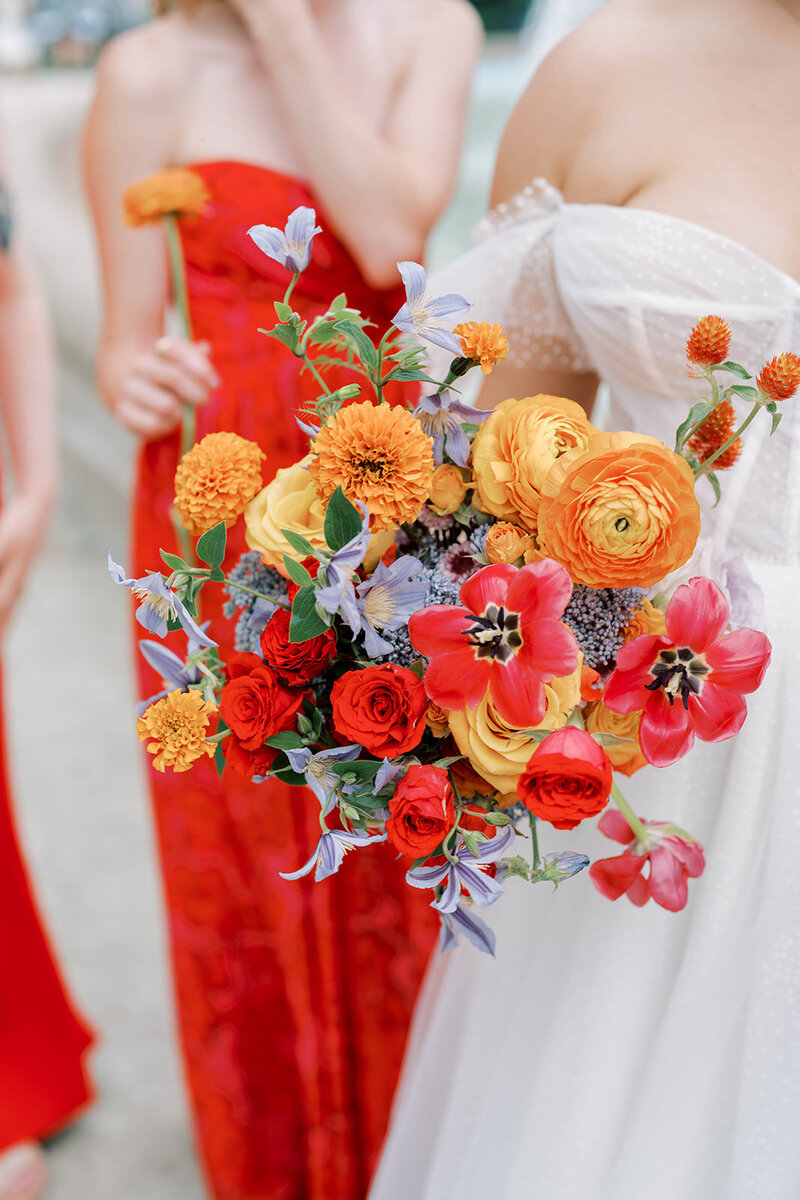 Contemporary, artful, and colorful fall wedding at a Historic Library with a Roof Terrace Overlooking the City with Shannon Wellington wedding planner and designer | The Free Library of Philadelphia | Philadelphia PA | Denise Marie Photography | Editorial Wedding Photographer based in Philadelphia PA