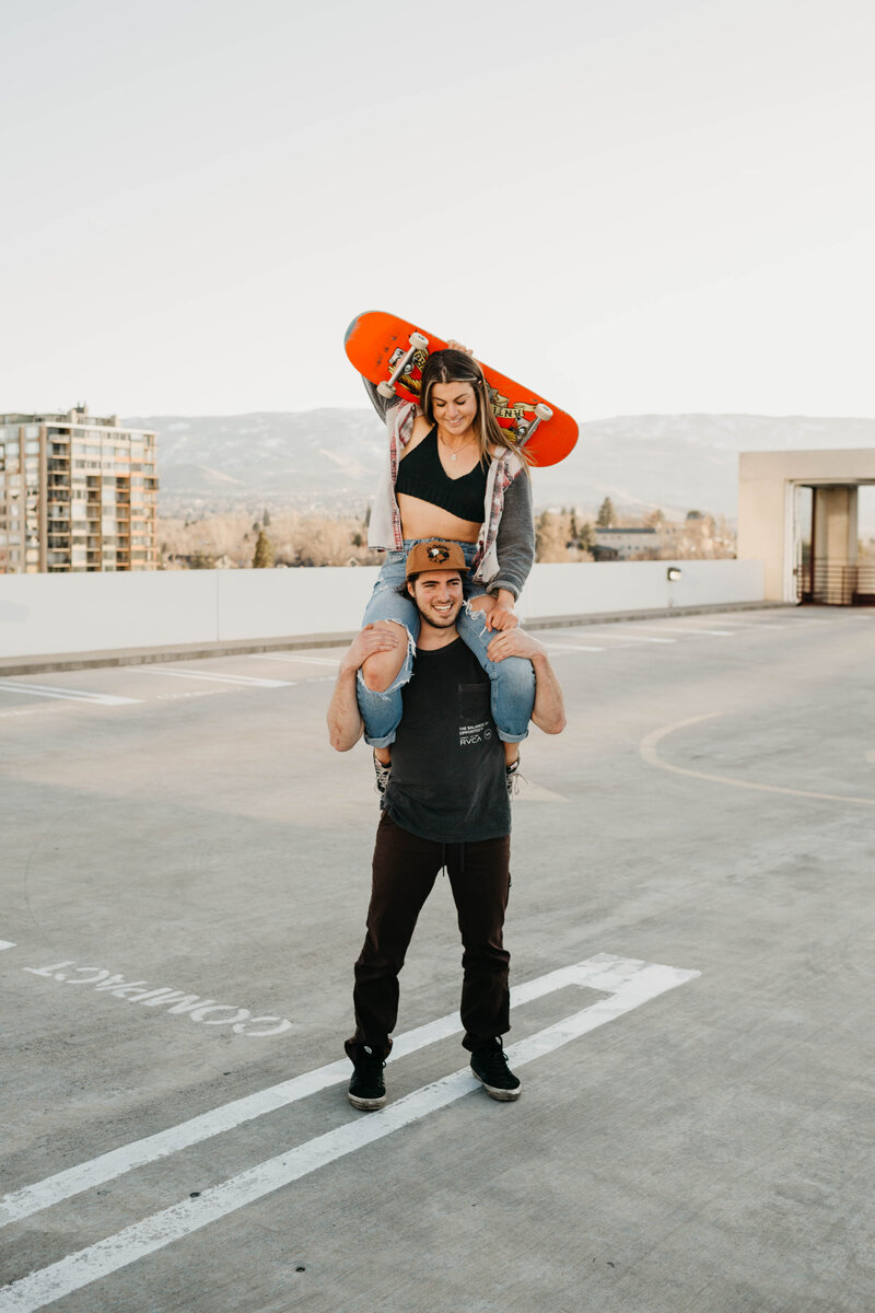 Rooftop Skate Couple
