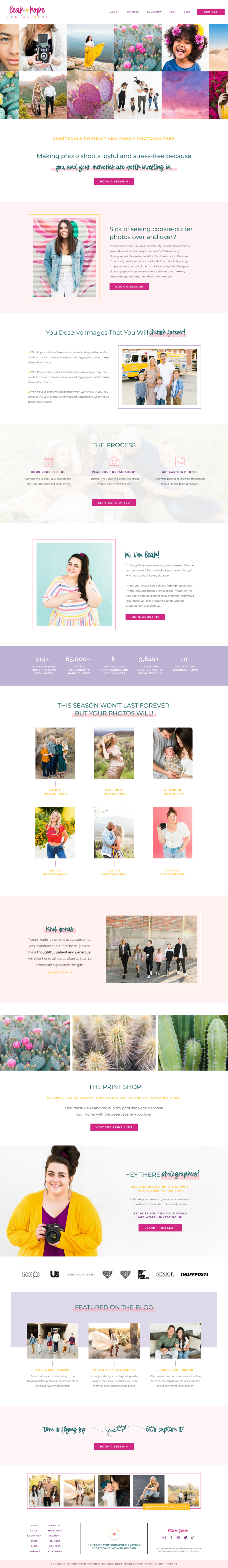 Family Photographer Showit Custom Website