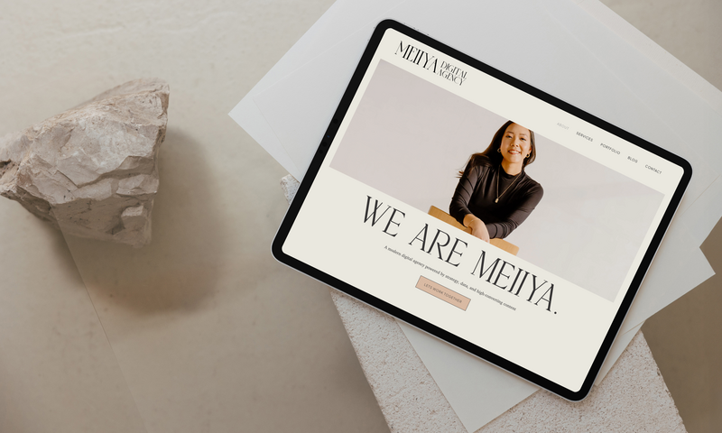 Social media agency website mockup.