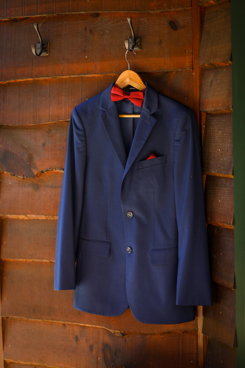 Picture of suit jacket | Wedding Photography Rangeley Maine
