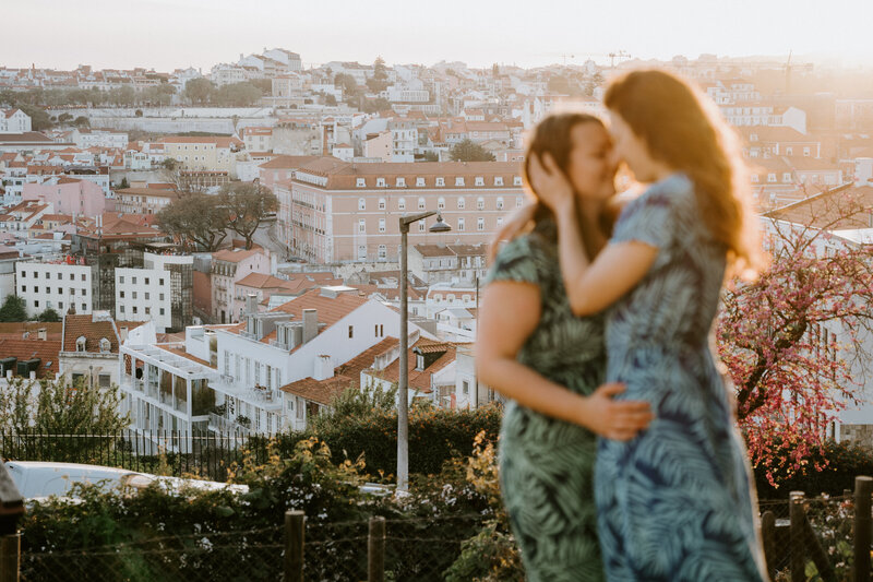 Best place to propose in Portugal, Lisbon. Two lesbians enjoy engaged life - Shawna Rae wedding and elopement photographer