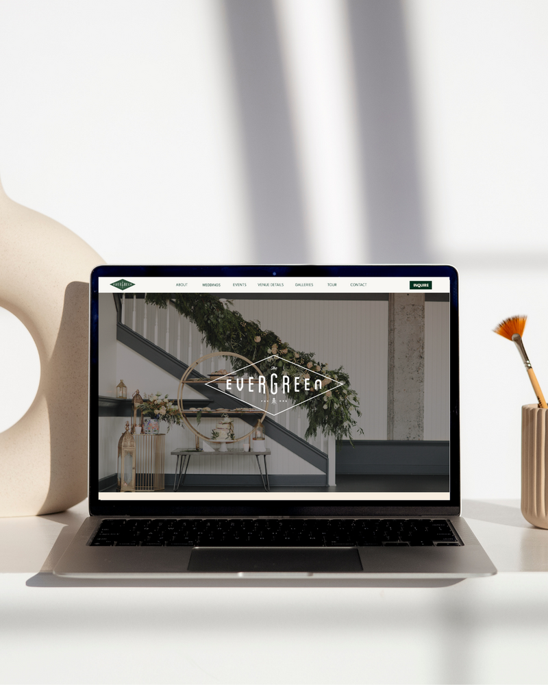 custom Showit website design for The Evergreen, a Portland Wedding Venue