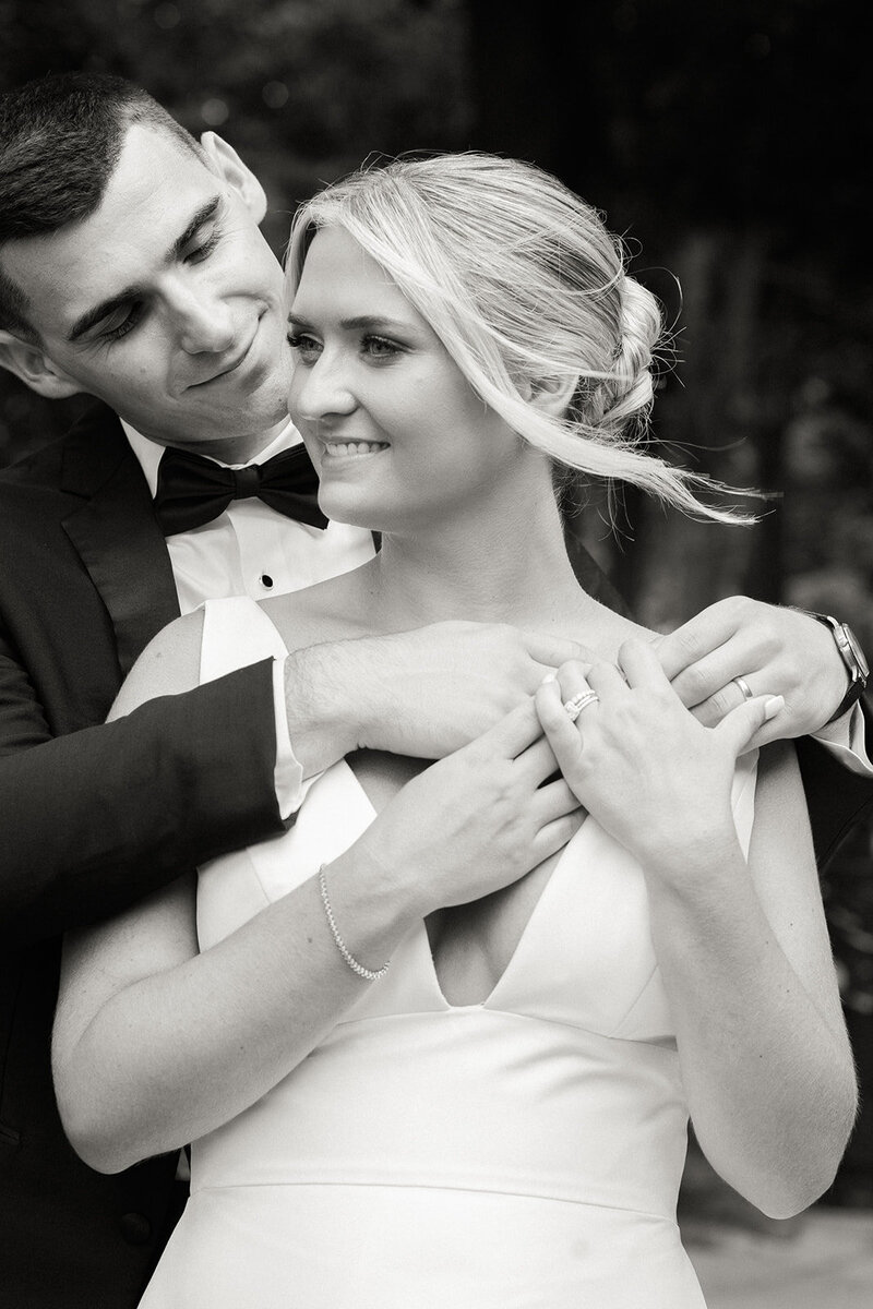 Romantic portraits of the bride and groom as they enjoy their signature cocktails at The Farmhouse Bar at Crossed Keys Estate captured by NJ Wedding Photographers | Michelle Behre Photography