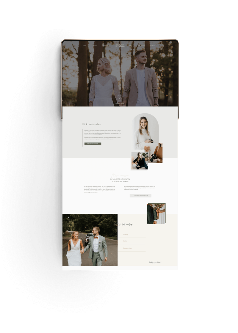 Showit website Annelies Boeykens