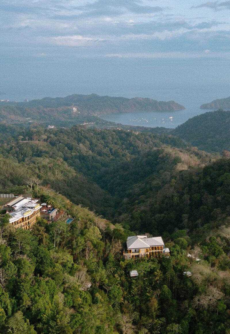 drone photo of Costa Rica destination wedding venue