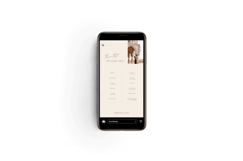Instagram story templates voor fotografen Blooming Bliss 1