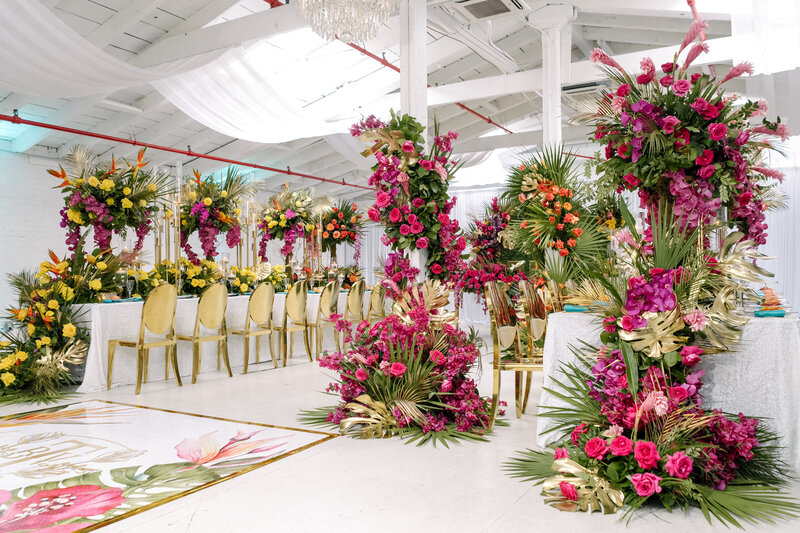 Grand, floral, tropical  wedding