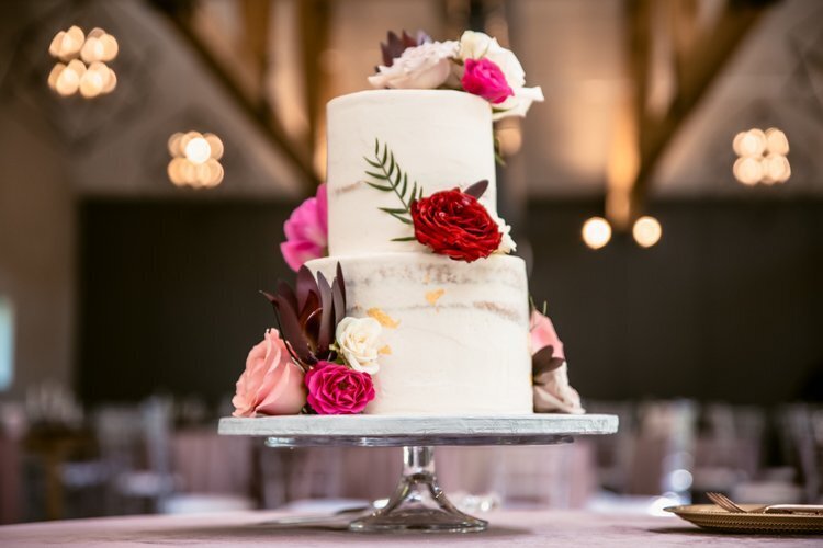 two tiered cake on a table