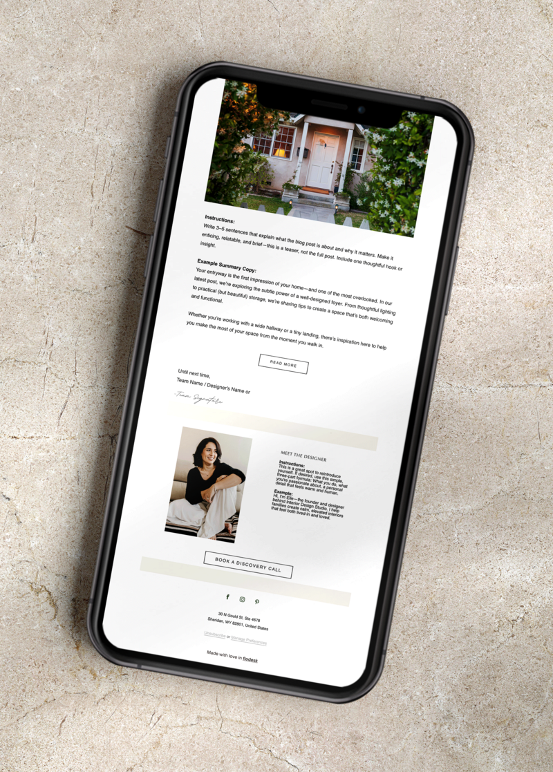 Marketing Email Templates for Interior Designers