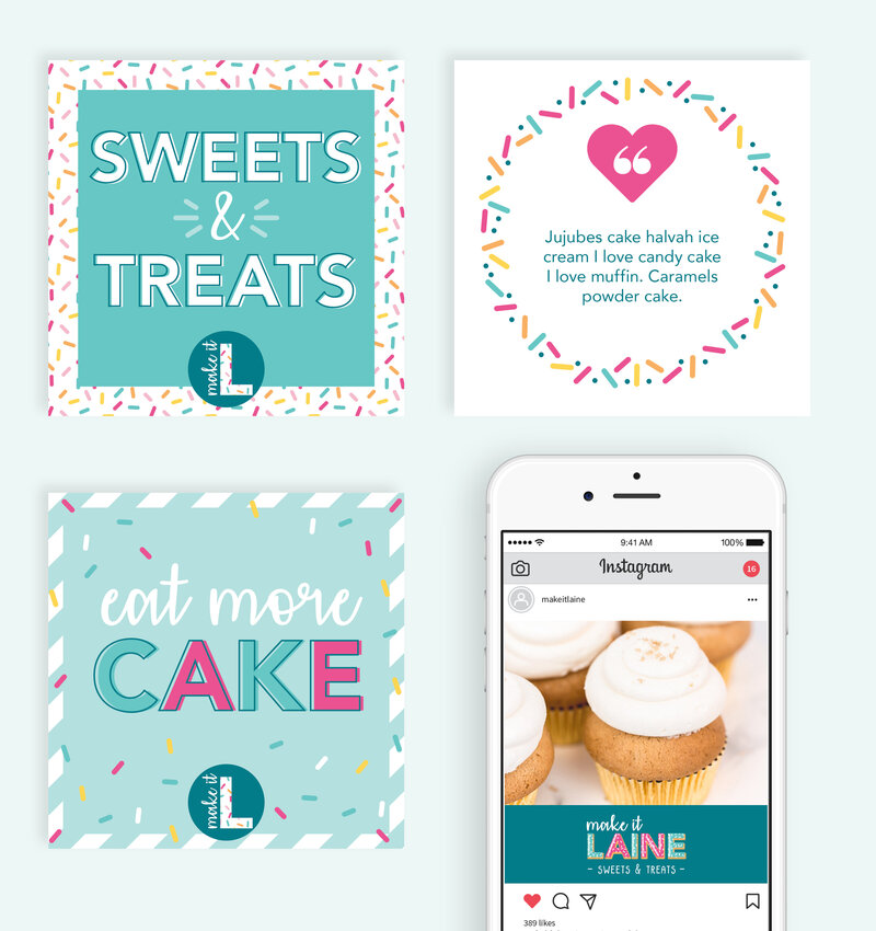 playful Canva social media templates for baker brand