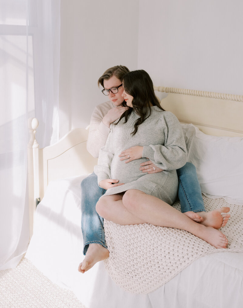couples during maternity shoot