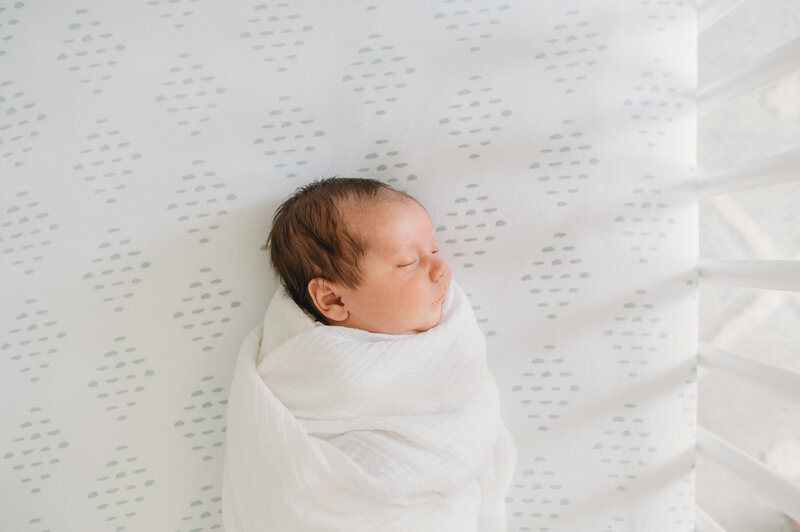 swaddled newborn baby