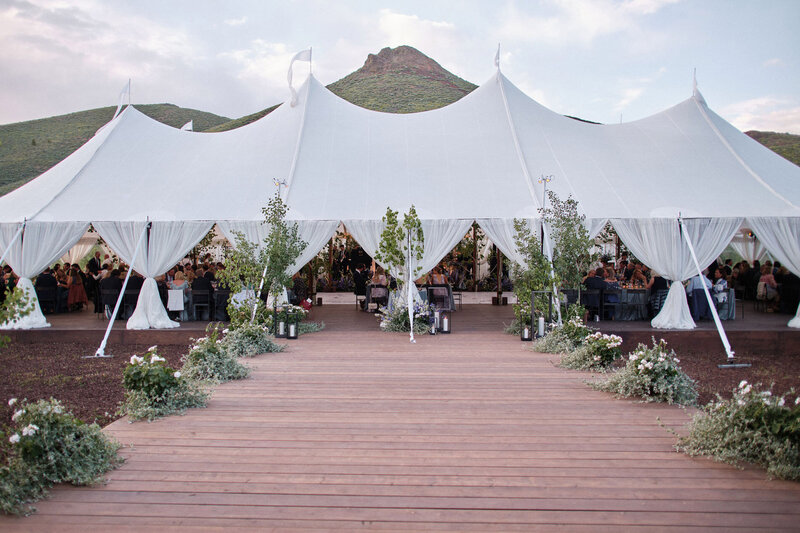 Sun Valley Idaho Outdoor Tented Wedding Reception