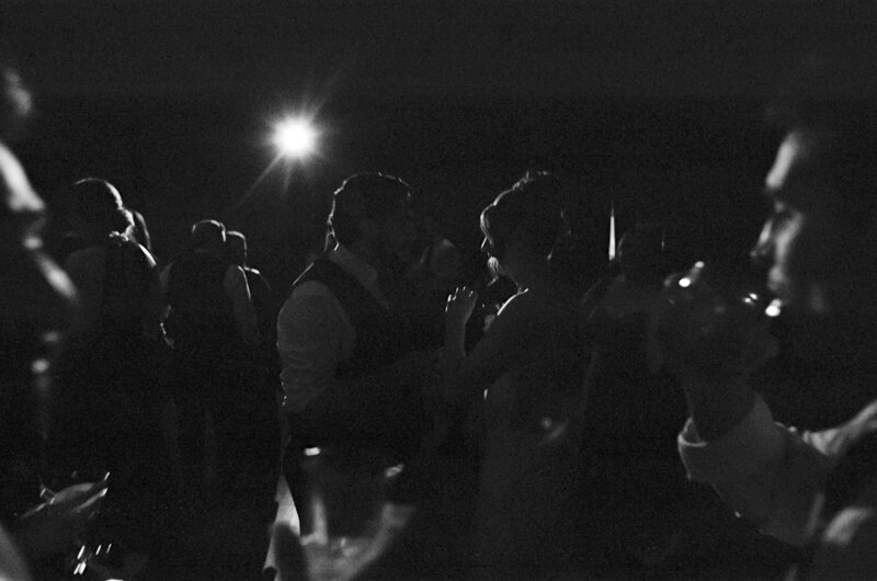 Moody reception photo at The Roundhouse in Beacon, NY shot on 35mm film