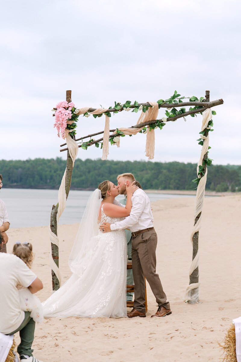 Munising wedding at Au Train Beach in the Upper Peninsula