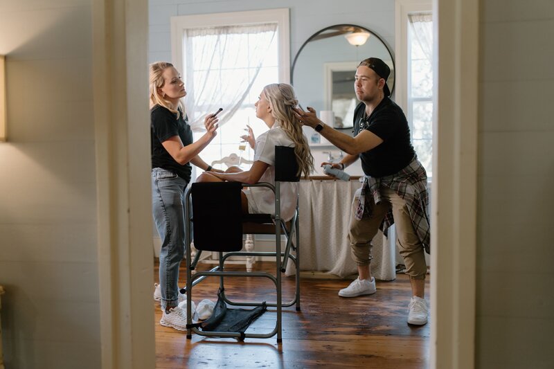 Personalized bridal beauty consultation with a Houston makeup artist enhancing natural features for a modern bride.