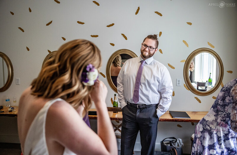 Bridal Room on a wedding day at The Woodlands in Colorado
