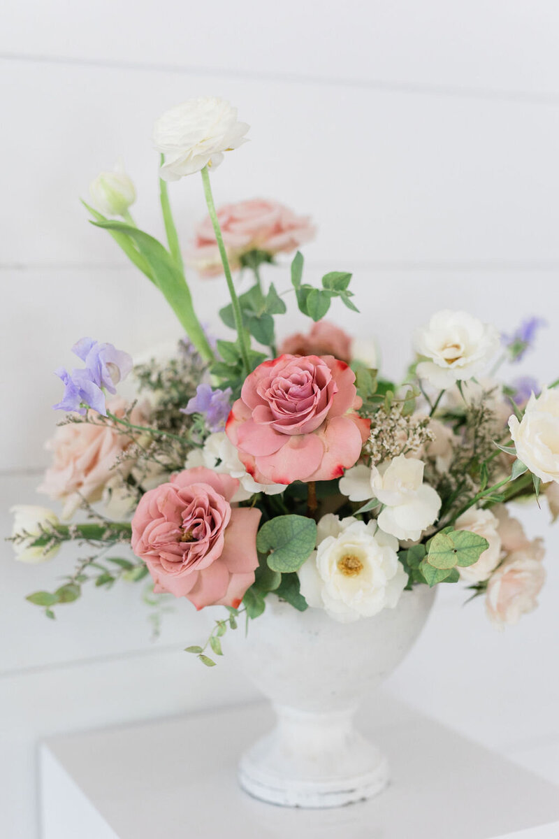 Floral Centerpiece with blush roses