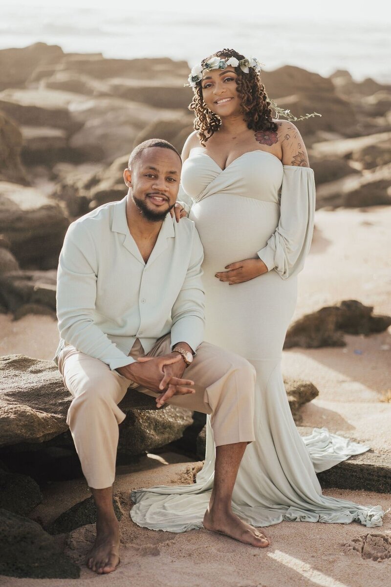 Couples Maternity-Beach-Photoshoot-Washington-Oaks-Jacksonville-Florida