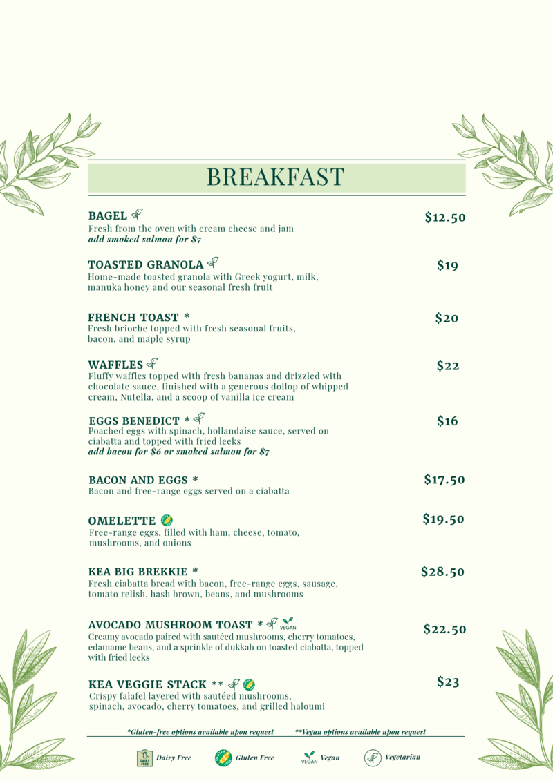 Stack of fluffy pancakes with syrup and berries – Kea Café
French toast with banana and maple syrup – breakfast at Kea Café Te Anau
Homemade scones with jam and cream – cabinet food at Kea Café