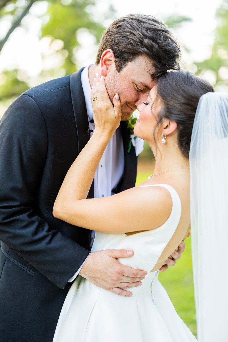 Bride and groom at wedding on family land in Albany, GA